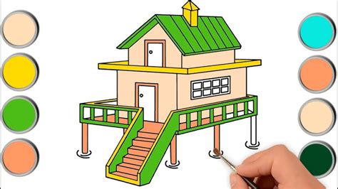 How To Draw 3d House Step By Step Cute Paper Youtube