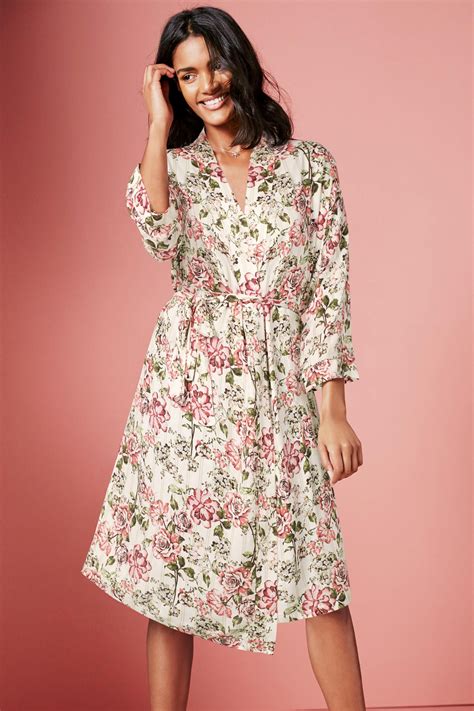 Buy Floral Print Lightweight Textured Robe From The Next Uk Online Shop