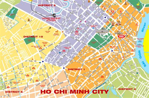 Map Of Ho Chi Minh City Saigon With Attractions Districts Transport