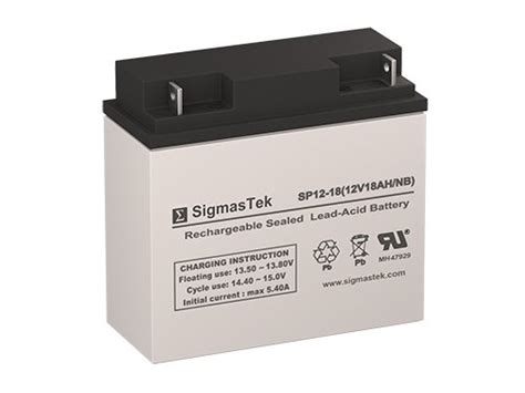 Sigmastek Sp12 18hr Battery 12 Volt 18 Ah With Nb Terminals Find Your