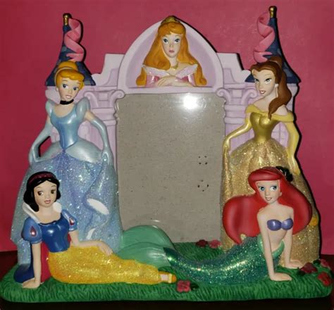 disney princesses belle ariel snow cinderella aurora glitter castle photo frame 21 75 picclick