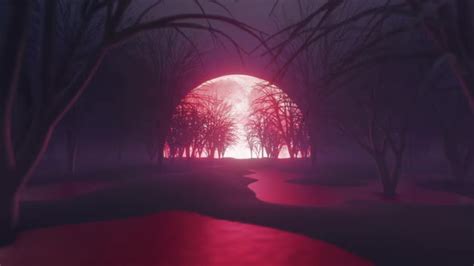 Blood Moon Night In The Dark Forest Motion Graphics Videohive