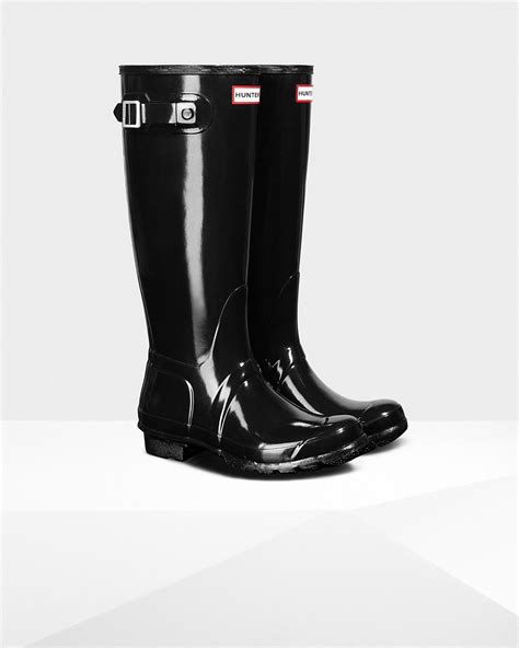 womens black tall gloss rain boots official hunter boots store hunter boots rain boots