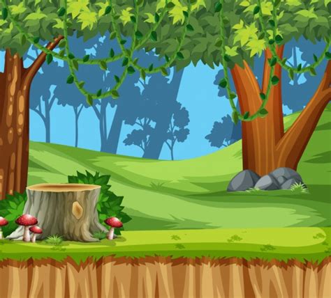 Cartoon Forest Background Png Free Jungle Path Cliparts Download