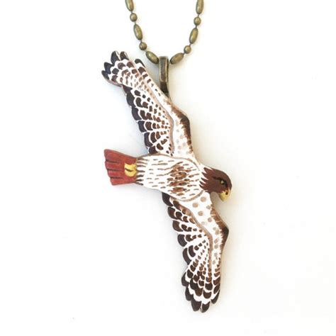 Red Tail Hawk Necklace Pendant Hawk Jewelry Raptor Etsy