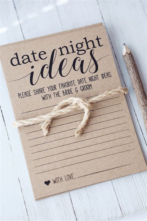 Date Night Ideas Date Night Idea Cards Bridal Shower Etsy Bridal Shower Activities