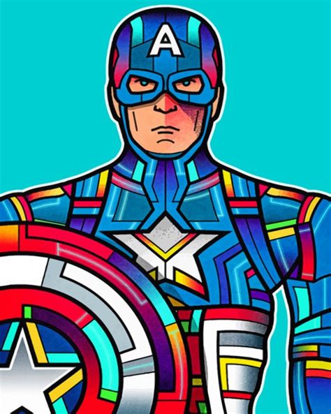 Captain America Pop Arts Paint By Numbers Painting By Numbers