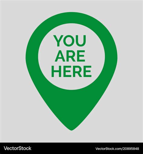Marker Location Icon With You Are Here Royalty Free Vector