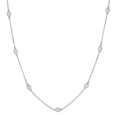 Diamond Station Necklace In 14k White Gold 16 109cttw Borsheims