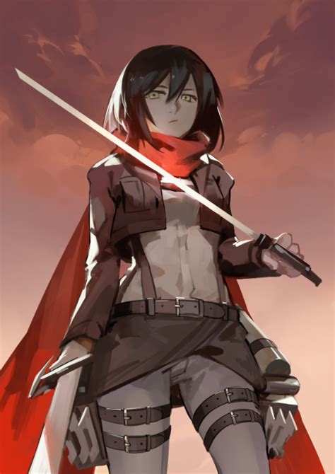 Mikasa Ackerman Shingeki No Kyojin Drawn By Four Danbooru