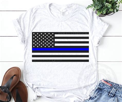 American Flag Svg Thin Blue Line Svg Law Enforcement Svg Etsy