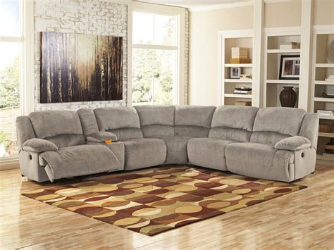 New Walsh 6 Piece Living Room Gray Microfiber Power Reclining Sofa Sectional Set Sofas