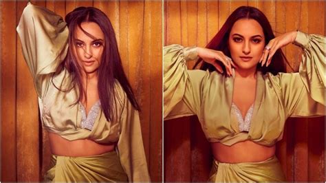 Sonakshi Sinha Slays It In A Sexy Green Blouse And Thigh Slit Skirt