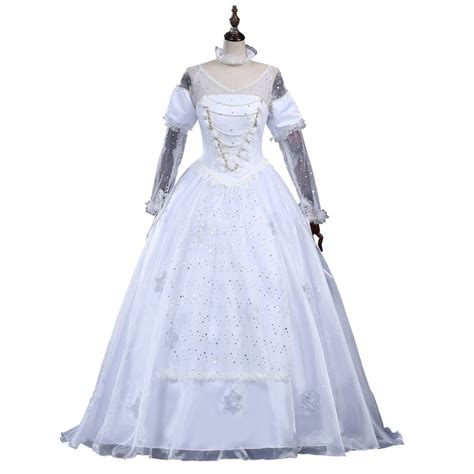 2017 Alice In Wonderland White Queen Dress White Queen Cosplay Costume