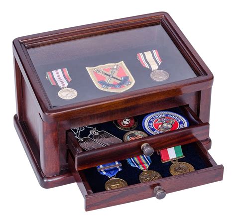 Franklin Military Medal Display Chest Military Shadow Box Shadow Box