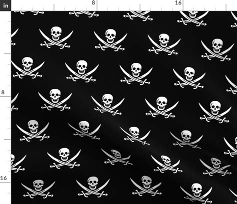 Pirate Flag Jack Racham Jolly Roger Fabric Spoonflower