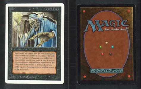 If you're like that, these are the best rare. 1 Unlimited Lich (L03) - Black Rare MtG Magic the Gathering Card