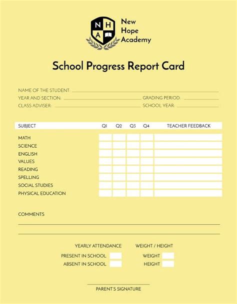 School Report Templates 3 Free Printable Word Excel And Pdf School