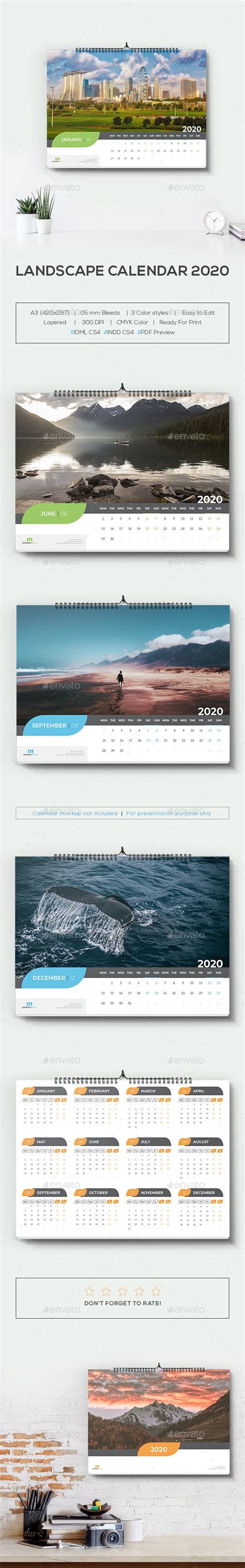 Landscape Calendar 2020 By Mstartwork Graphicriver