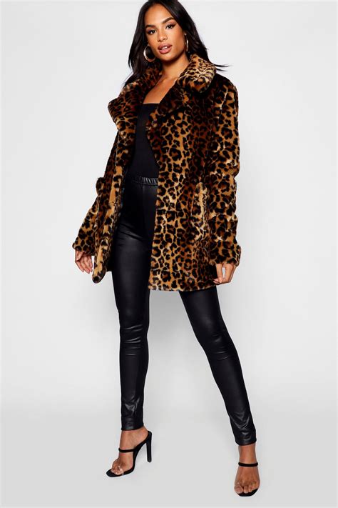 Tall Faux Fur Leopard Print Coat Boohoo Leopard Print Accessories
