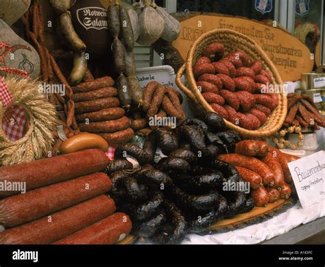 Metzgerei Shop Display Showing Meats For Sale Rothenburg Ob Der Tauber
