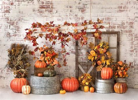 Rustic Fall Photography Backdrop Door White Washed Brick Etsy In 2021