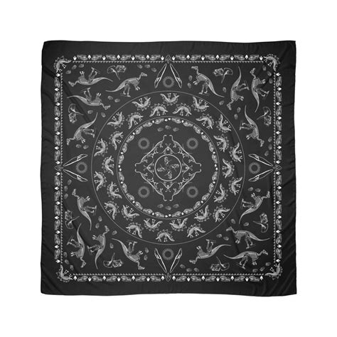 Dinosaur Skeleton Bandana in Black Scarf by Nola Lee Kelsey | Bandana