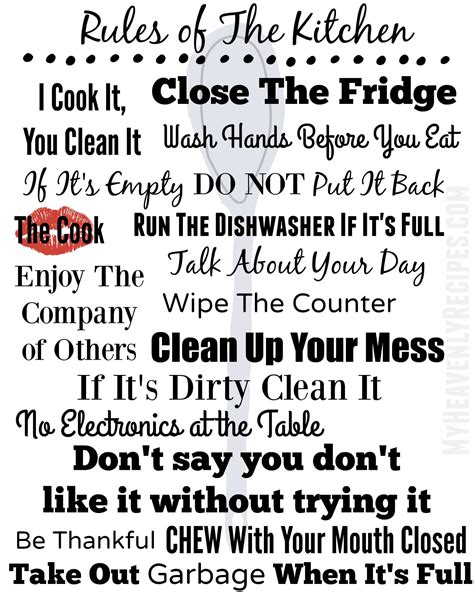 printable kitchen rules poster printable world holiday