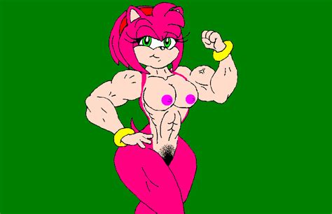 Rule 34 Amy Rose Beige Skin Color Extreme Muscles Female Female Only Fur Furry Hedgehog