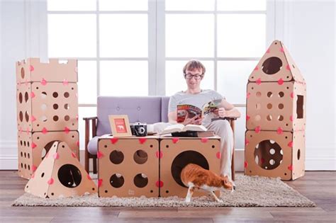 This Modular Cardboard Cat House Is The Ultimate Play Space For Kitty