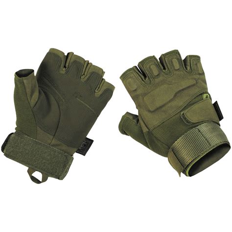 Mfh Protect Tactical Fingerless Gloves Od Green Gloves Military 1st