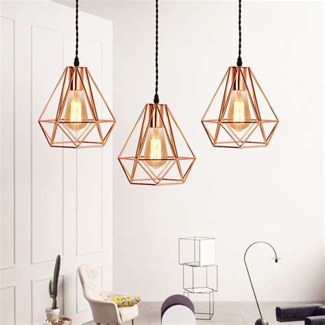 What does a star light pendant look like? Modern Rose Gold Pendant Light Diamond Hanging Lamp Pink ...