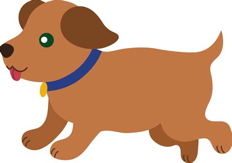 Cute Brown Puppy Running Free Clip Art Png Clipartix