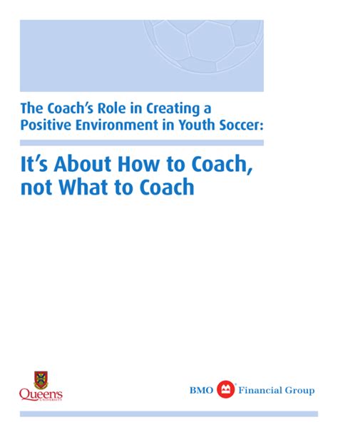 Coachs Role In Creating A Positive Environment