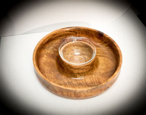 Wooden Chip And Dip Platter Hand Turned Chip And Dip Etsy