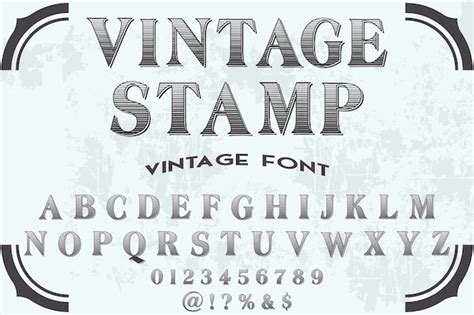 Premium Vector Vintage Lettering Alphabet Font Design Stamp
