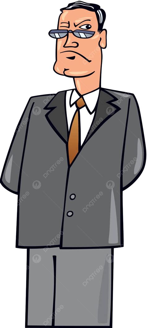 Severe Boss Strict Tie Funny Vector, Strict, Tie, Funny PNG and Vector