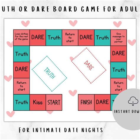 printable game for couples truth or dare couples board game etsy in 2023 board games for