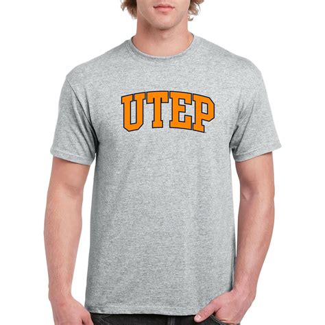 UTEP Miners Arch Logo T Shirt Sport Grey EBay