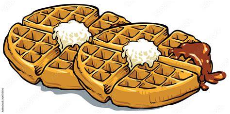 Waffle With Chocolate Vector Stock Vector Adobe Stock