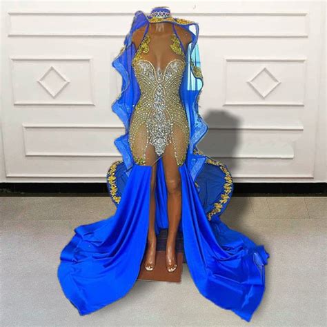 Glitter Beaded Crystals Mermaid Long Prom Dresses With Cape 2023 Sexy Eandv S Deals
