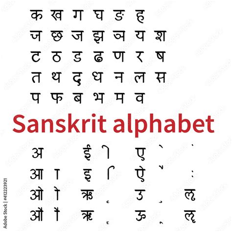 Stockvector Devanagari Alphabet Handwritten Characters For Sanskrit