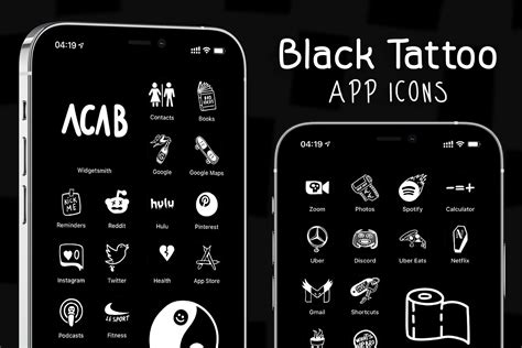 #ios 14 #ios 14 app icons #goth #punk #slc punk #robert smith #the cure #the batcave #batcave #black and white #b&w. Free Black iOS 14 App Icons - Tattoo Aesthetic Black ...