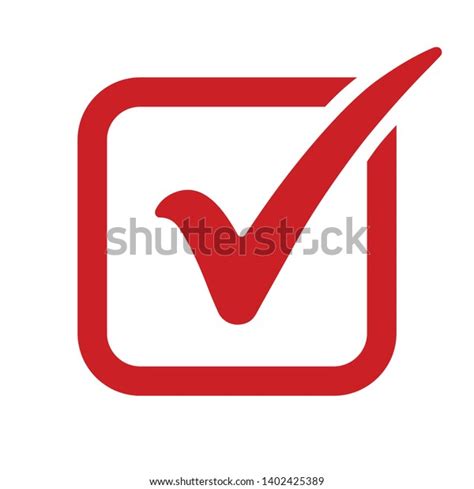 Red Check Mark Icon Box Tick Stock Vector Royalty Free 1402425389