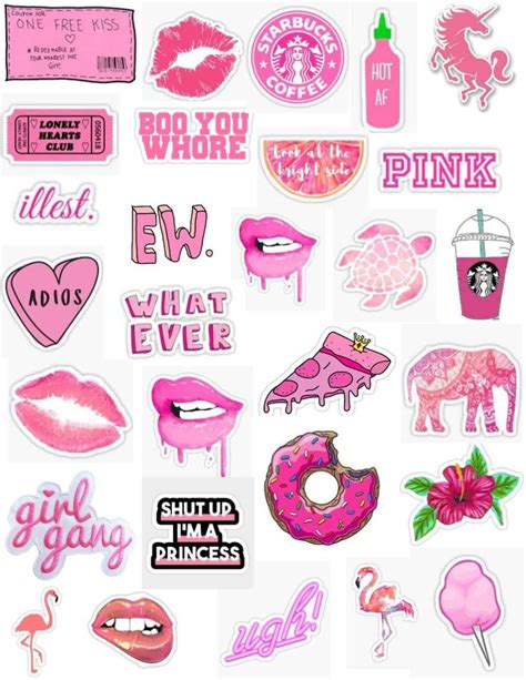 Bright Neon Hot Pink Sticker Pack Tumblr Sticker Pack Png Cute