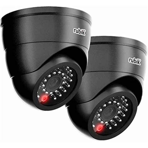 Buy Rubik 2Pcs Black Dummy CCTV Camera With Flashing LED Light Set