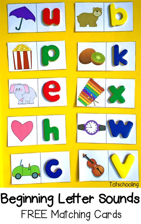 Articulation refers to how a sound is produced. Beginning Letter Sounds: Free Matching Cards ...