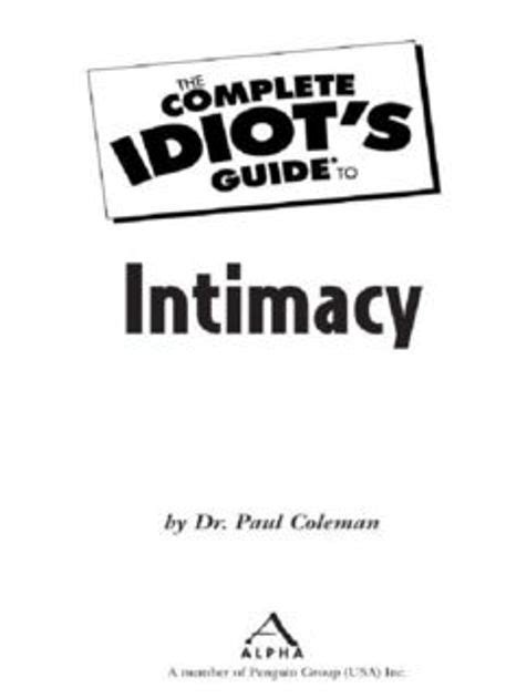 The Complete Idiots Guide To Intimacy Pdf Pdf Room