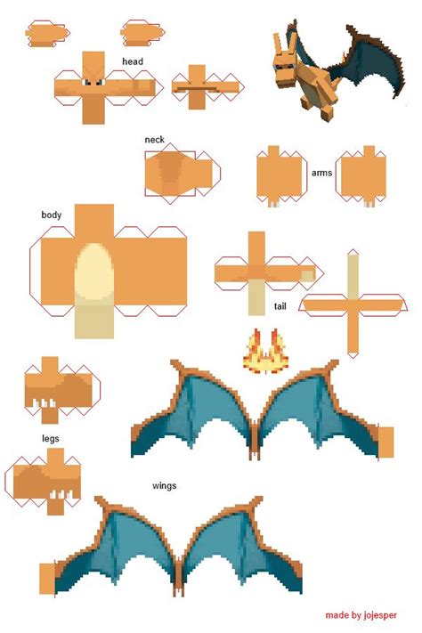 Resultado De Imagem Para Papercraft Charizard Papercraft Pokemon