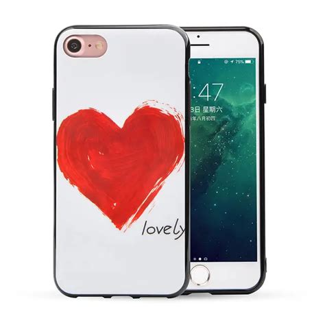 Lovely Glossy Love Hearts Painted Phone Case For Iphone X 6 6s Plus 7